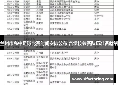 兰州市高中足球比赛时间安排公布 各学校参赛队伍准备就绪